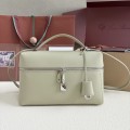 「#7155」Loro pian Extra bag L27 silver buckle - FAN4043 - 16cm*27 cm*10cm - mustard green 「#7155」Loro pian Extra bag L27 silver buckle - FAN4043 - 16cm*27 cm*10cm - mustard green
