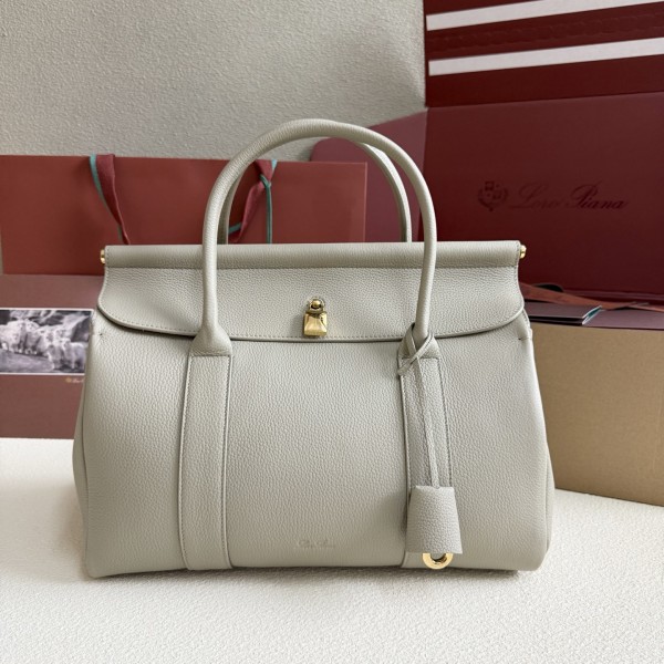 「#7161」Loro pian  Loom L32 gold buckle - FAN4043 - 33cm✖️23cm✖️18CM - Dried Tarragon Greens