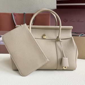 「#7167」Loro pian  Loom L32 gold buckle -  FAN9610 - 33cm✖️23cm✖️18CM - Light frankincense