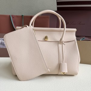 「#7172」Loro pian  Loom L32 gold buckle - FAN9610 - 33cm✖️23cm✖️18CM - cream honey color