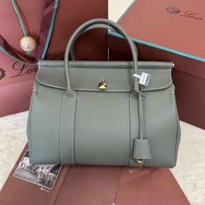 「#7176」Loro pian  Loom L32 gold buckle - FAN9610 - 33cm✖️23cm✖️18CM - radiant green