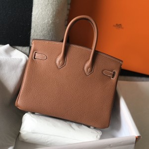 「#4151」 Hermès Golden Brown Gold Buckle Birkin Bag 30cm