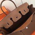 「#4152」 Hermes Golden Brown Silver Buckle Birkin Bag 30cm