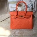 「#4153」 Hermès Orange Ostrich Gold Buckle Birkin Bag 30cm 「#4153」 Hermès Orange Ostrich Gold Buckle Birkin Bag 30cm