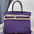 「#4156」 Hermès Purple Ostrich Gold Buckle Birkin Bag 30cm 「#4156」 Hermès Purple Ostrich Gold Buckle Birkin Bag 30cm