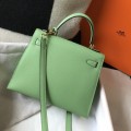 「#4018」 Hermes Avocado Green Kelly 25cm