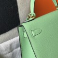 「#4018」 Hermes Avocado Green Kelly 25cm