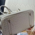 「#4158」 Hermès Milkshake White Ostrich Gold Buckle Birkin Bag 30cm