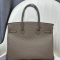 「#4159」Hermès Grey Ostrich Gold Buckle Birkin Bag 30cm 「#4159」Hermès Grey Ostrich Gold Buckle Birkin Bag 30cm