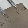 「#4159」Hermès Grey Ostrich Gold Buckle Birkin Bag 30cm 「#4159」Hermès Grey Ostrich Gold Buckle Birkin Bag 30cm