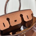 「#4160」Hermès Brown Ostrich Gold Buckle Birkin Bag 30cm