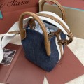「#7185」Loro pian Bale - 16cm*14cm*23cm - blue denim 「#7185」Loro pian Bale - 16cm*14cm*23cm - blue denim