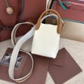 「#7187」Loro pian Bale  - 16cm*14cm*23cm - white with brown