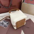 「#7187」Loro pian Bale  - 16cm*14cm*23cm - white with brown