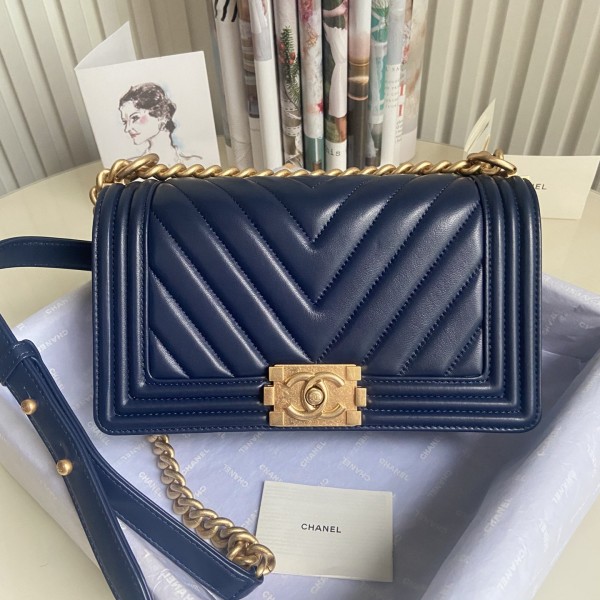 「#10239」Chanel blue ribbed gold buckle hot mom bag 67086 25cm 「#10239」Chanel blue ribbed gold buckle hot mom bag 67086 25cm