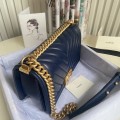 「#10239」Chanel blue ribbed gold buckle hot mom bag 67086 25cm 「#10239」Chanel blue ribbed gold buckle hot mom bag 67086 25cm