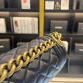 「#10242」Chanel Ribbed Gold Buckle Gold Chain Hot Mom Bag 67086 25cm 「#10242」Chanel Ribbed Gold Buckle Gold Chain Hot Mom Bag 67086 25cm