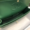 「#10245」Chanel 2018 Big V Green Gold Chain 25cm AS8023