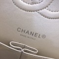 「#10247」Chanel 2018 Big V Beige Silver Chain 25cm AS8023