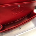 「#10248」Chanel 2018 Big V Red Silver Chain 25cm AS8023