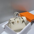 「#4162」 Hermès Milkshake Platinum Buckle Mini Birkin Bag 20cm