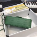 「#10254」Chanel 2018 Big V Green Silver Chain Silver Buckle 20cm AS8500 「#10254」Chanel 2018 Big V Green Silver Chain Silver Buckle 20cm AS8500