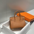 「#4163」 Hermes Golden Brown Gold Buckle Mini Birkin Bag 20cm
