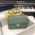 「#10258」Chanel 2018 Big V Bamboo Green Gold Chain Gold Buckle 20cm AS8500 「#10258」Chanel 2018 Big V Bamboo Green Gold Chain Gold Buckle 20cm AS8500