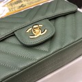 「#10258」Chanel 2018 Big V Bamboo Green Gold Chain Gold Buckle 20cm AS8500 「#10258」Chanel 2018 Big V Bamboo Green Gold Chain Gold Buckle 20cm AS8500
