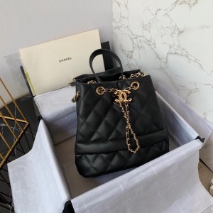 「#10275」Chanel children's bags 2019 new small bucket drawstring chain crossbody bag AS0768 20cm