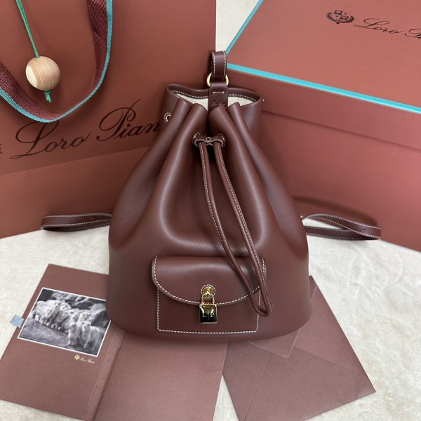 「#7218」Loro pian Extra - 25cm*27cm*14cm - Smoky Caramel