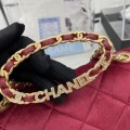 「#10292」Chanel 22/23 Early Spring Resort Collection French Red Velvet AS3451 24cm