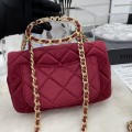 「#10292」Chanel 22/23 Early Spring Resort Collection French Red Velvet AS3451 24cm