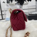 「#10292」Chanel 22/23 Early Spring Resort Collection French Red Velvet AS3451 24cm