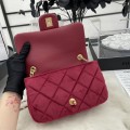 「#10292」Chanel 22/23 Early Spring Resort Collection French Red Velvet AS3451 24cm