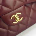 「#10293」Chanel red lambskin gold chain with gold buckle AS5212 30cm