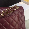 「#10293」Chanel red lambskin gold chain with gold buckle AS5212 30cm