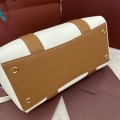 「#7236」Loro pian Loom L25 - 25cm*18cm*12.5cm- white with brown