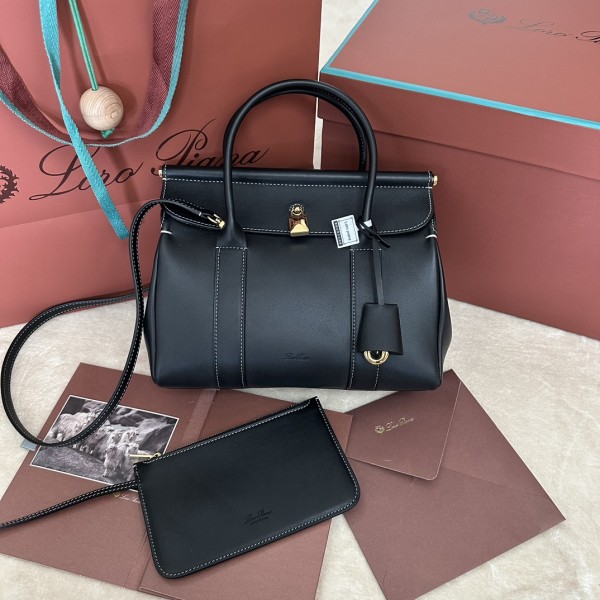 「#7240」Loro pian Loom L25 - 25cm*18cm*12.5cm- black plain weave 「#7240」Loro pian Loom L25 - 25cm*18cm*12.5cm- black plain weave