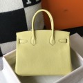 「#4019」 Hermes Chick Yellow Gold Buckle Birkin Bag 25cm