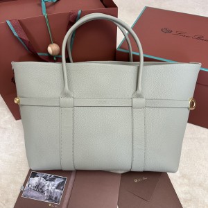 「#7244」Loro pian Ghiera Shopper - 40✖️26✖️18CM - Dried Tarragon Green