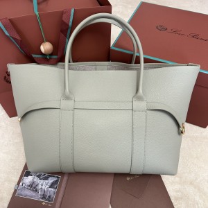 「#7244」Loro pian Ghiera Shopper - 40✖️26✖️18CM - Dried Tarragon Green