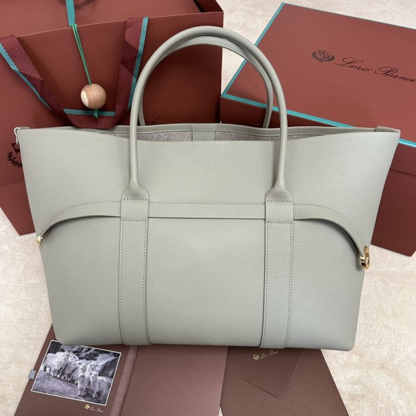 「#7244」Loro pian Ghiera Shopper - 40✖️26✖️18CM - Dried Tarragon Green