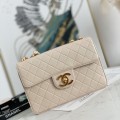 「#10310」 Chanel Classic Flap Bag Apricot Pearlescent Gold Buckle Gold Chain Shape A88 30*21*8cm