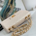 「#10310」 Chanel Classic Flap Bag Apricot Pearlescent Gold Buckle Gold Chain Shape A88 30*21*8cm