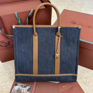「#7258」Loro pian Beam  - 38cm×36cm×10CM -blue denim