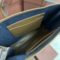 「#7258」Loro pian Beam  - 38cm×36cm×10CM -blue denim