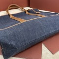「#7258」Loro pian Beam  - 38cm×36cm×10CM -blue denim