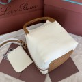 「#7268」Loro pian Bale - 17cm*17cm*21cm - white with brown