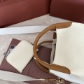 「#7268」Loro pian Bale - 17cm*17cm*21cm - white with brown